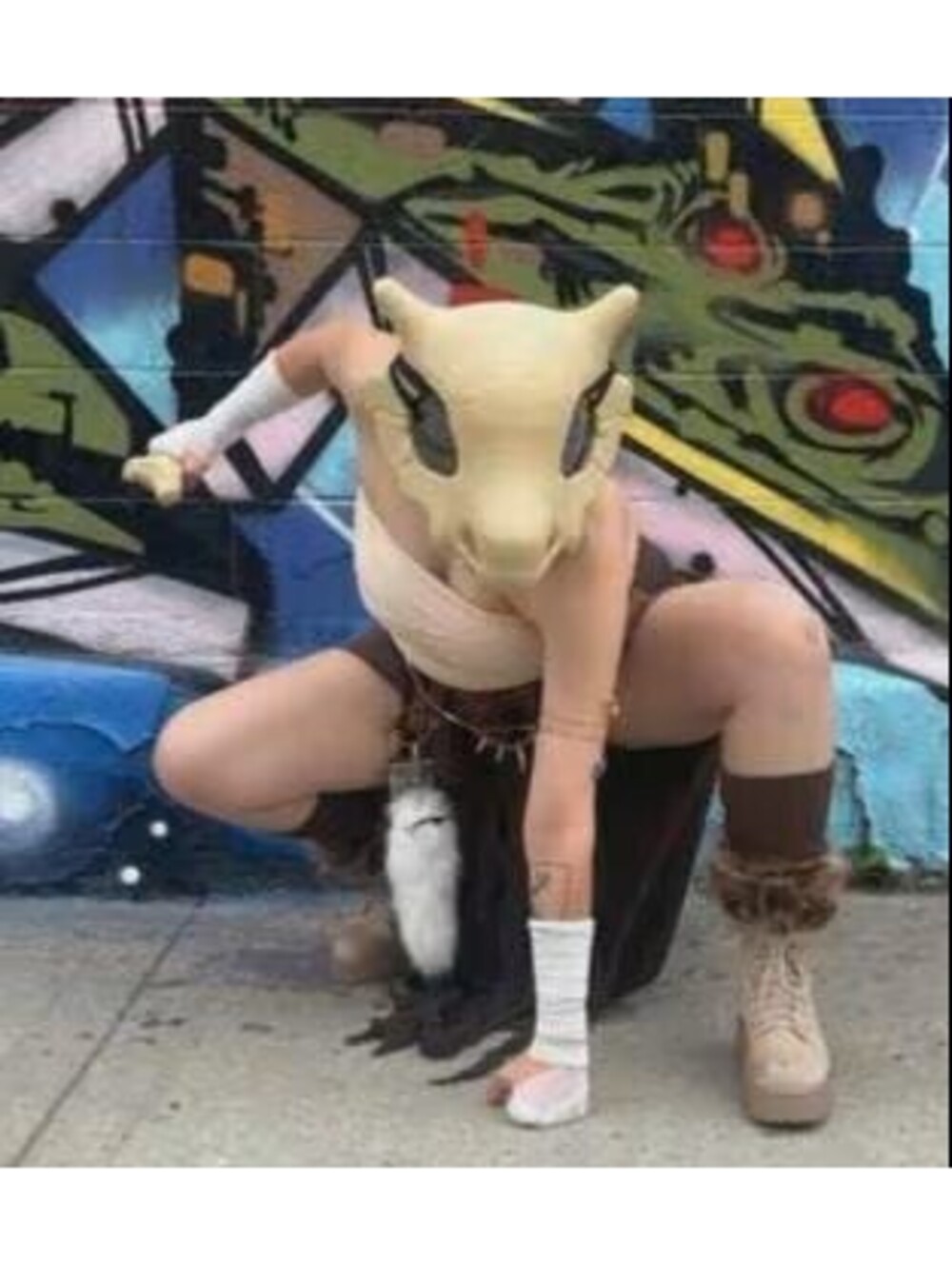 Wearable Cubone Skull Helmet - Pokemon Halloween Costume - Pokemon Cosplay Helm